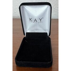 Kay Jewelers Black Velvet Necklace Earring Jewelry Box Clamshell